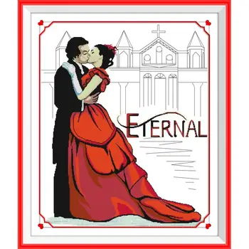 

Joy Sunday Kiss Set This Life Home Decor Chinese Counted Printed Canvas Cross Stitch DIY Kit 11&14CT Embroidery Needlework Set