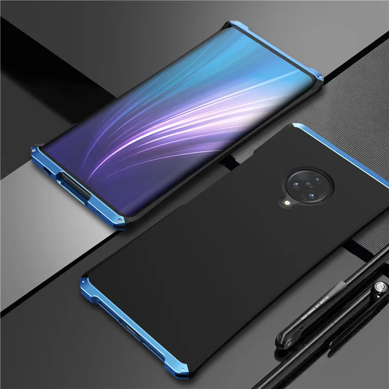 Black Blue Роскошный бронированный Алюминиевый металлический чехол для телефона для vivo Nex 3 чехол Полная защита резиновая Противоударная задняя крышка Coques для vivo Nex 3 Fundas - Color: Black Blue
