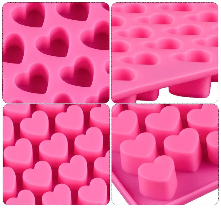 Confetti Hearts Melt and Pour Soaps DIY Silicone Mold Heart Soap Molds for Soap Making Handmade Soap Form Cake Decorating Tools