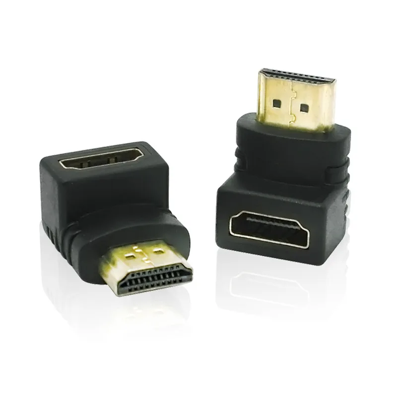 90 градусов под прямым углом позолоченный HDMI адаптер типа мужчин и женщин для 1080p tv HD tv LHB99