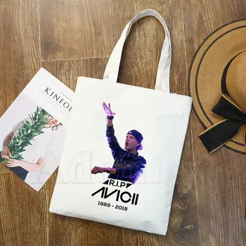 

Avicii DJ Logo New Female Handbags Hot Selling Fashion Handbag Canvas Bag Tote Ladies Casual Shoulder Bag Reusable Shopping Bags