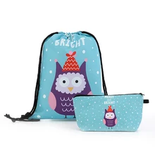 Рюкзак на шнурке, Рождественский косметический костюм на шнурке, модный принт, для путешествий, софтбэк, мужские сумки, унисекс, женские сумки на плечо, Новинка