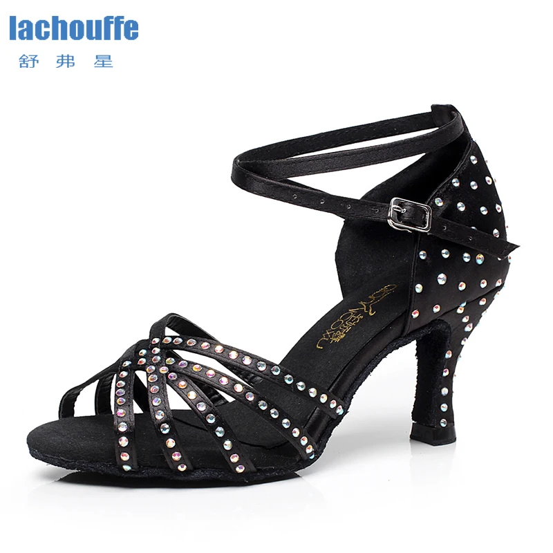 Damen Latin Dance Schuhe Schwarz Schuhe für Tanzen Salsa Bachata Frauen