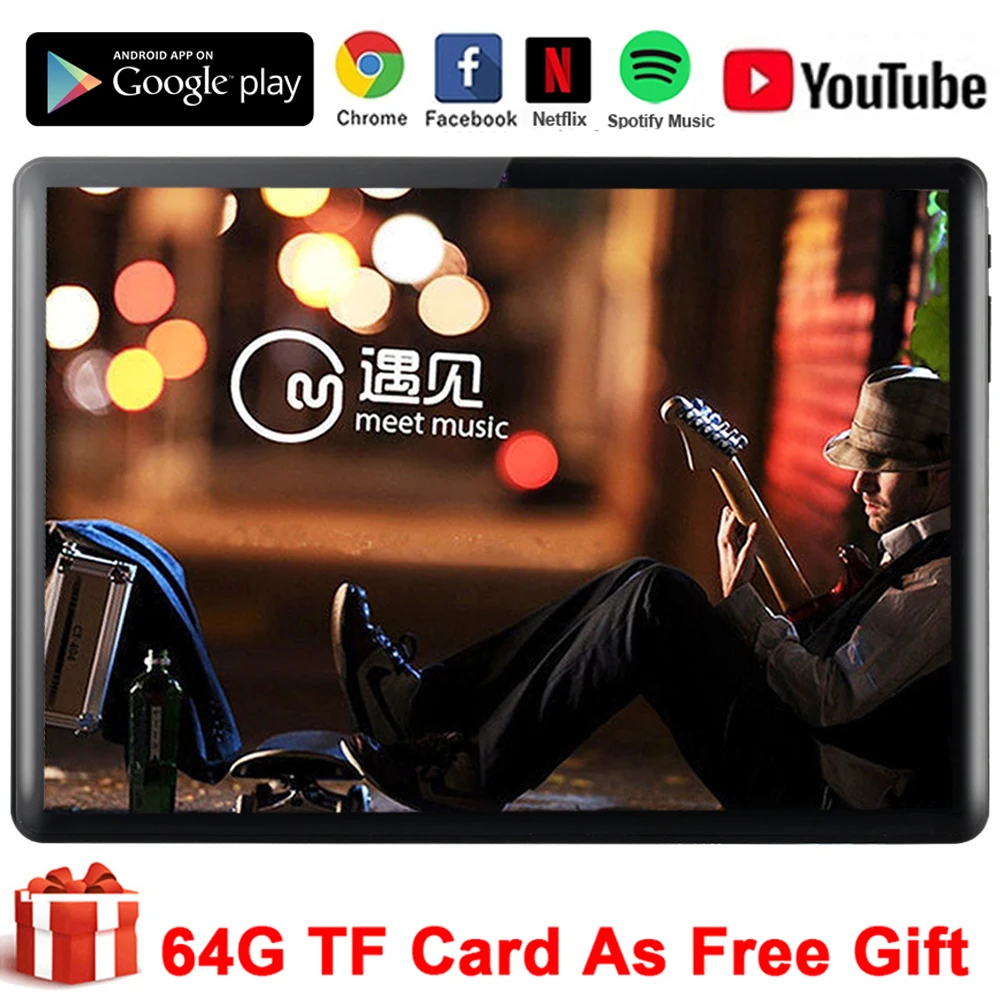 Планшет Google 10 дюймов IPS 4G LTE Wi-Fi GPS 8 ядер Android 9 0 1 дюйма | Компьютеры и офис