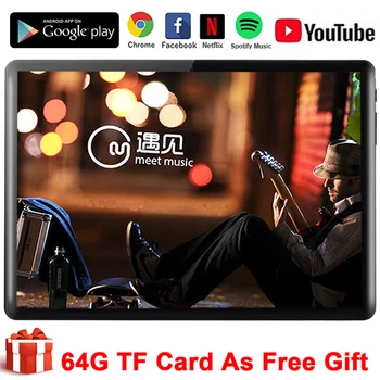 شراءجديد جوجل 10 بوصة اللوحي IPS 4G LTE مكالمة هاتفية واي فاي نظام تحديد المواقع ثماني النواة أندرويد 9.0 Tablette 10.1