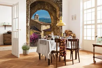 

3D Photo Wallpaper European Town Stone Arch Wall Mural Wall paper For Living Room Bedroom De Parede Wall Sticker Home Decor