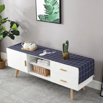 

Europe Cotton linen fresh tea table tablecloth lovely deer fringed long table clover TV cabinet dust cover cloth