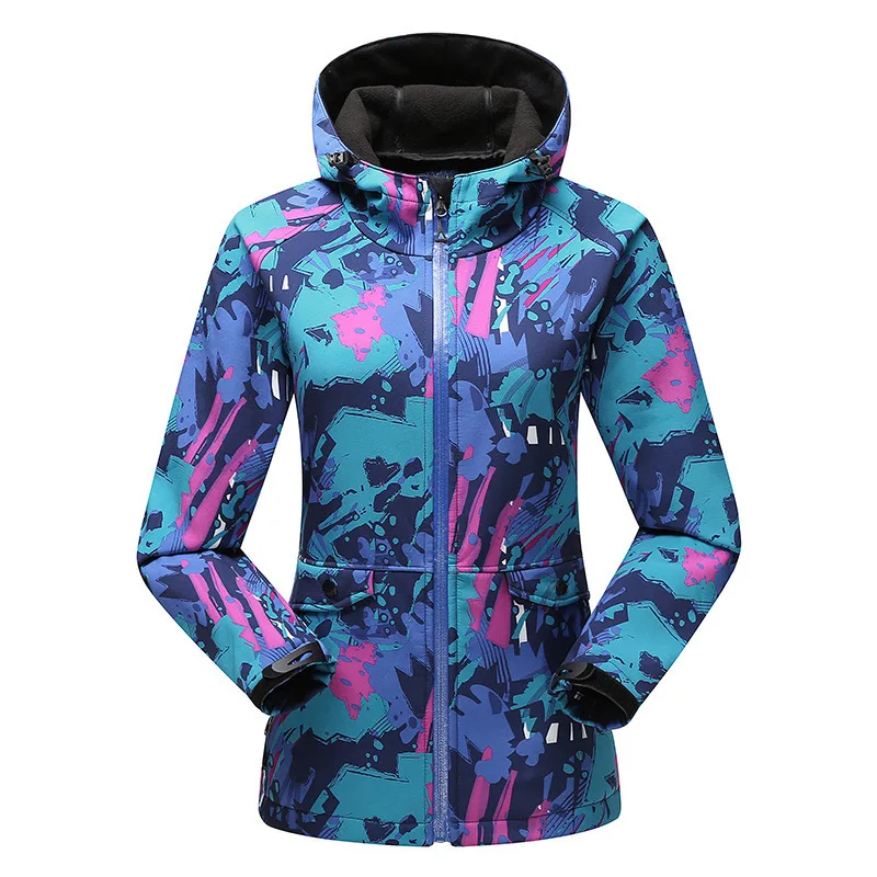Женская и Мужская ветрозащитная супер теплая куртка со съемным капюшоном для катания на лыжах, зимняя одежда для сноуборда, лыжная куртка, водонепроницаемая куртка - Цвет: womenmob