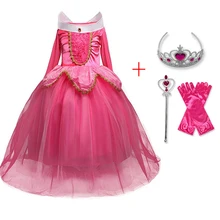 От 4 до 10 лет; платье принцессы Авроры для девочек; платье Спящей красавицы; Детский костюм на Хэллоуин; Детские платья; Fantasia Infantil