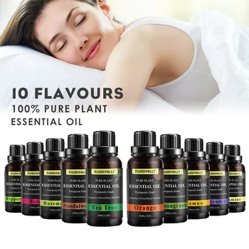 

30ML Aroma Essential Oil Set for Aromatherapy Spa Bath Massage Skin Care Lavender Tea Tree Orange Vetiver Oil Relieve Fatigue