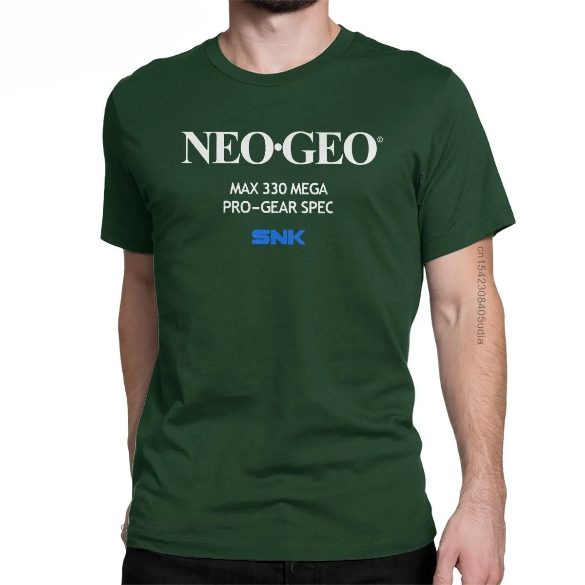 Humorous Neo Geo Startup Screen Graphic Men's T-Shirt - Round Collar Cotton Short Sleeve Tee