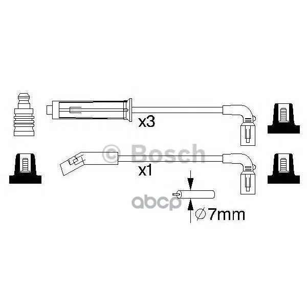 Комплект Проводов Зажигания Daewoo Lanos, Nexia 1,4-1,5 Bosch арт. 0986356980