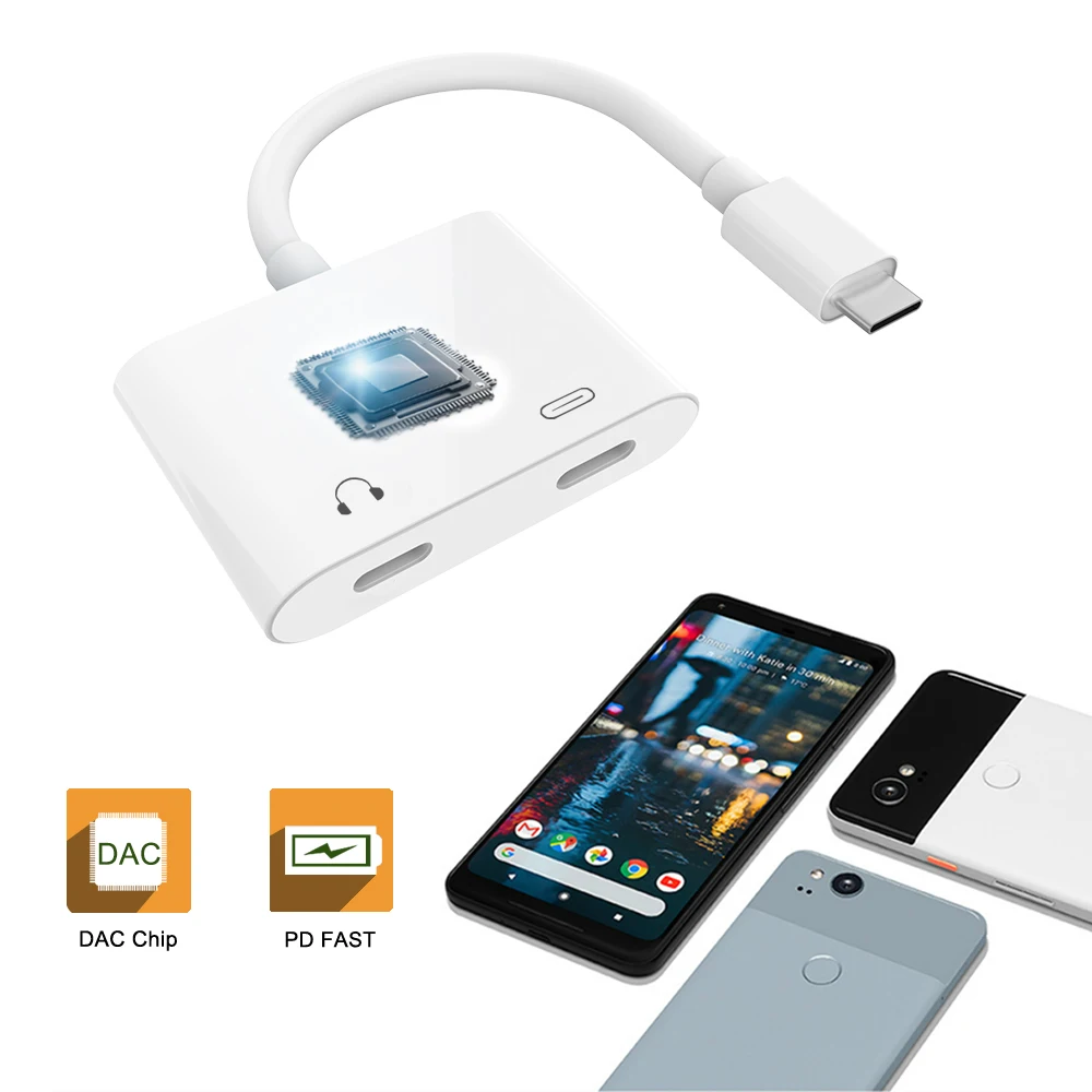 2 в 1 USB C на двойной тип c цифровой аудио сплиттер адаптер музыкальный Разъем для