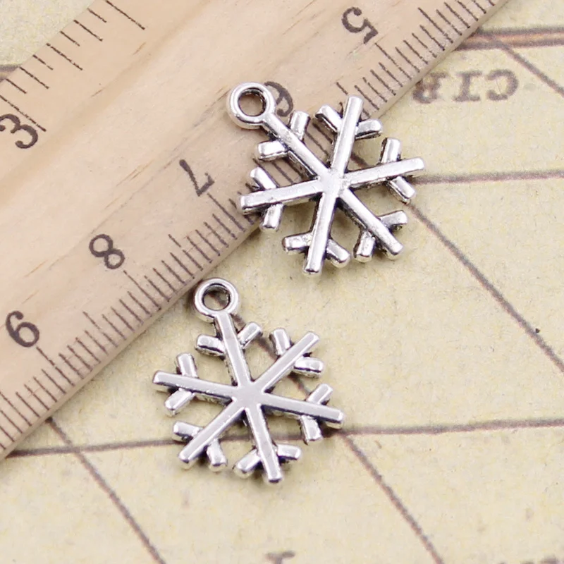 

20pcs Charms Snow Snowflake 20x15mm Tibetan Bronze Silver Color Pendants Antique Jewelry Making DIY Handmade Craft Pendant