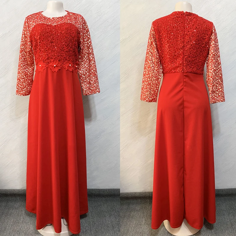 MD Sequin Mesh Lace Long Dress Women Sexy Shiny Dress Evening Party Elegant Ladies Maxi Dress Plus Size Robes Africaines 2020