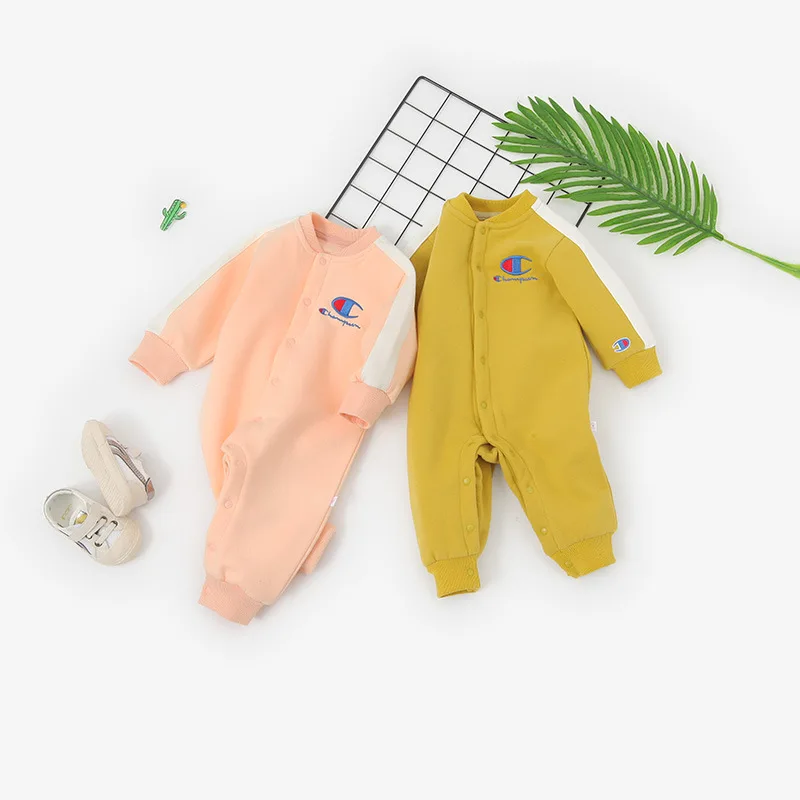 

2019 Spring And Autumn Baby Onesie Sports 23 with Numbers One-piece Romper Baby Crew Neck Long Sleeve One-Piece Crawling Clothes
