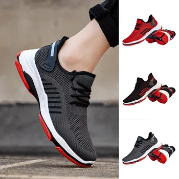 

Nice Fashion Man Sneakers Lace Up Vulcanize Running Male Shoes Breathable Comfor Mesh Shallow Flats Casual Boy's Shoes