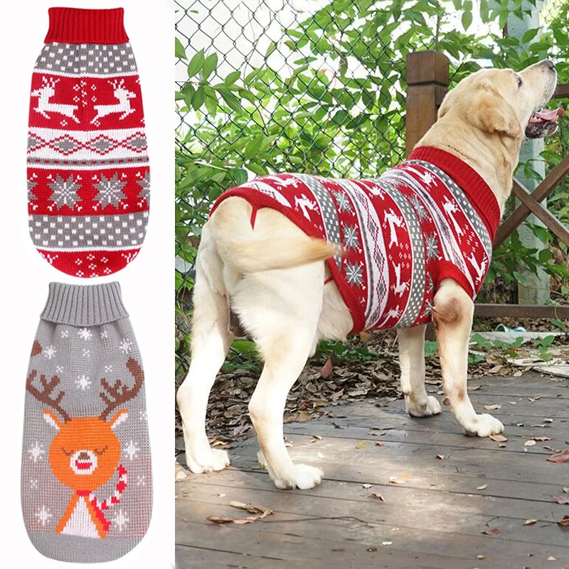Big Dog Sweater Winter Warm Christmas Clothes For Small Medium Large