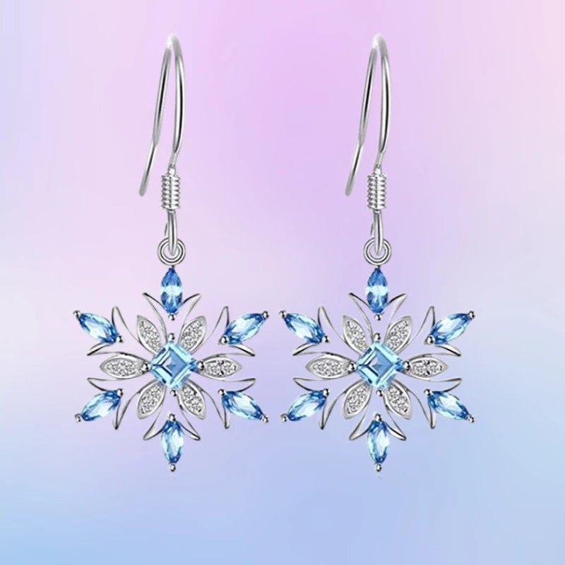 Flower Earrings Christmas Snowflake Ladies Santa Snowflake