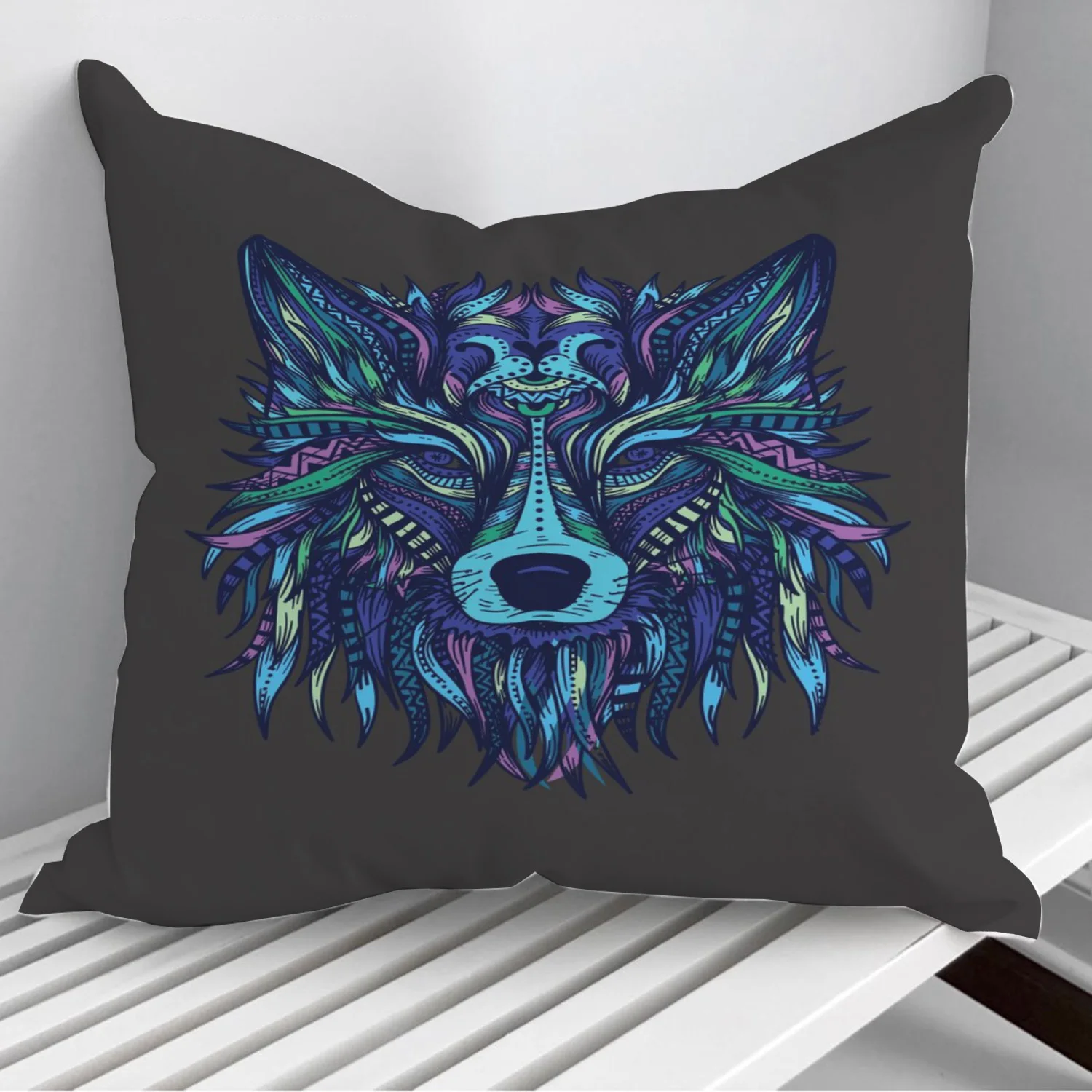 

Синяя Мандала волк диванная Подушка Наволочка на диван домашний Декор 45*45 см 40*40 см Подарочная наволочка Cojines Прямая поставка