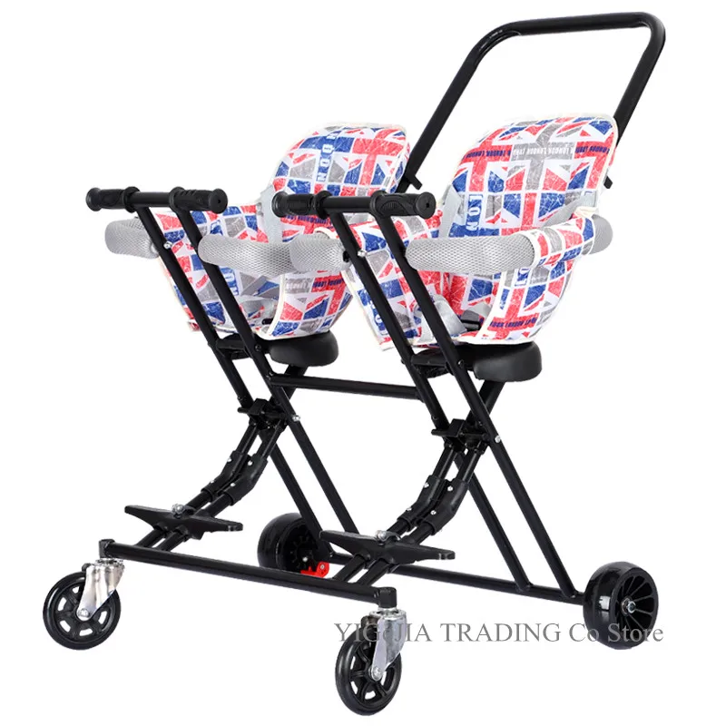 Двойная детская тележка Складная легкая двойная коляска | Мать и ребенок