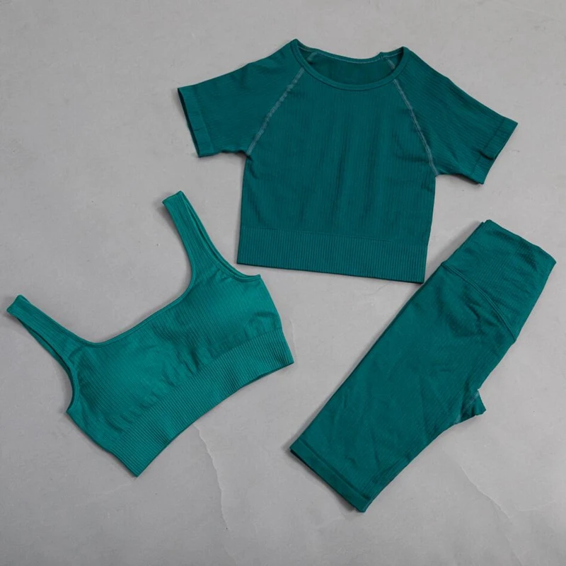 

Summer whorl Women Seamless yoga sets Female Fitness Sports Suit GYM Sports Top bra High Waist shorts Summer Workout clothing