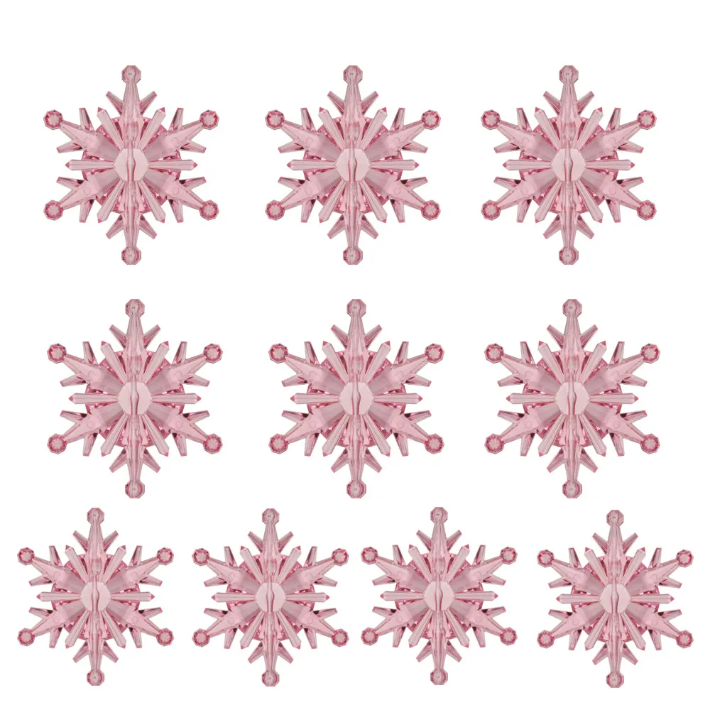 10 шт. новые рождественские очаровательные прозрачные акриловые кристаллы-стразы в форме снежинок DIY декоративные украшения для скрапбукинга - Цвет: 7.5cm pink