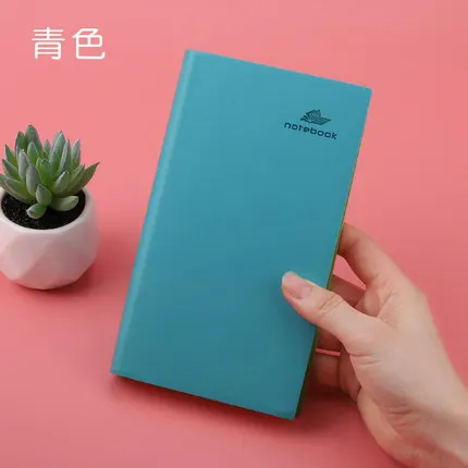 blue A6 Блокнот канцелярский блокнот маленькая портативная книга утолщение небольшой свежий портативный мини креативный простой дневник женский trumpe - Цвет: blue