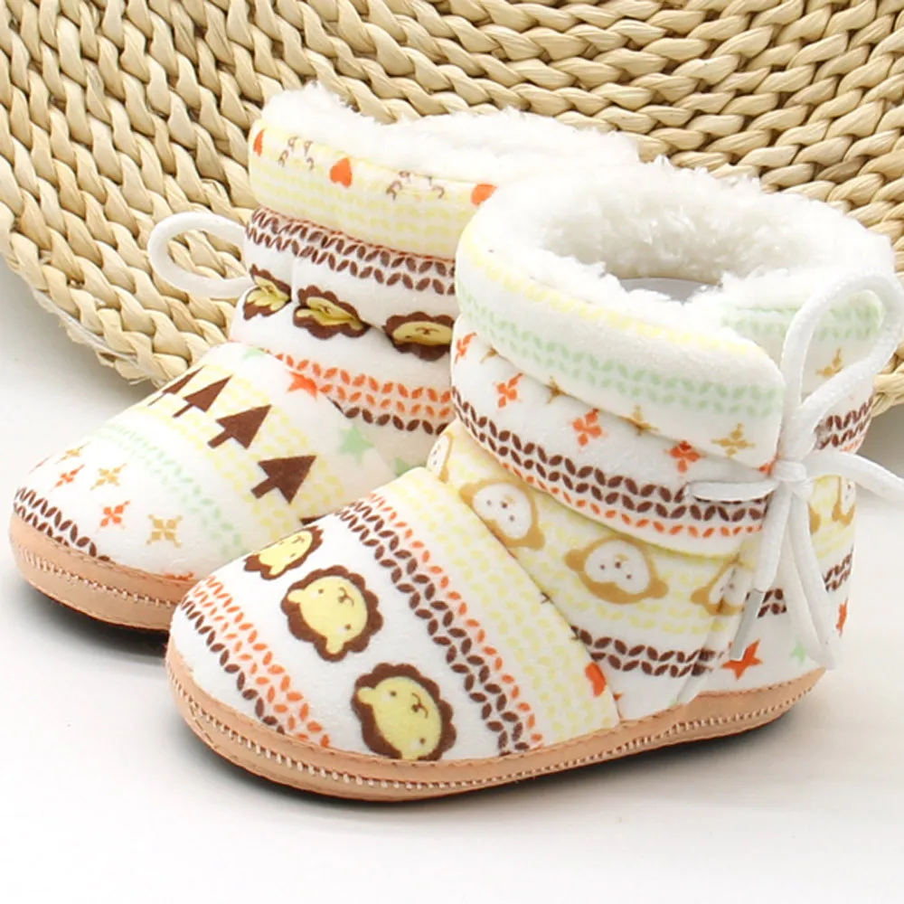 Printed Snow Boots First Walk Shoes Toddler Infant Newborn Baby Lively