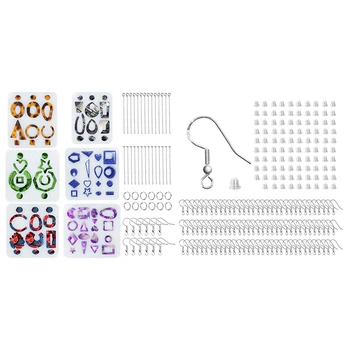 

1 Set Earring Epoxy Resin Molds, Bohemian Drop Dangle Resin Earring Mold & 1 Set Earrings Hooks with Silicone Rubber