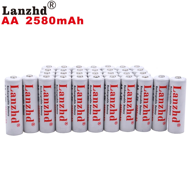 4-40 шт) 1,2 V перезаряжаемые батареи AA 1,2 V AA 2580mAh 1,2 V Ni-MH для игрушка-фонарик предварительно нагреваемые батареи AA