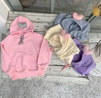 

2020 new girls hooded t-shirt spring cotton fashion girls sweatshirt 3-8t HJ558