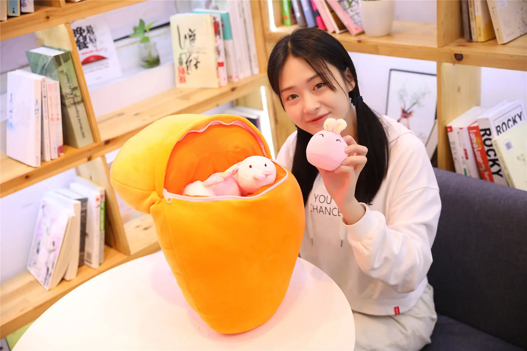 A Plushie Bag Pudding Toys Mini Animals Doll Sakura Bunny Hamster Penguin Bear Chick Strawberry Dog Cat Pig Plushie Pillow Gift