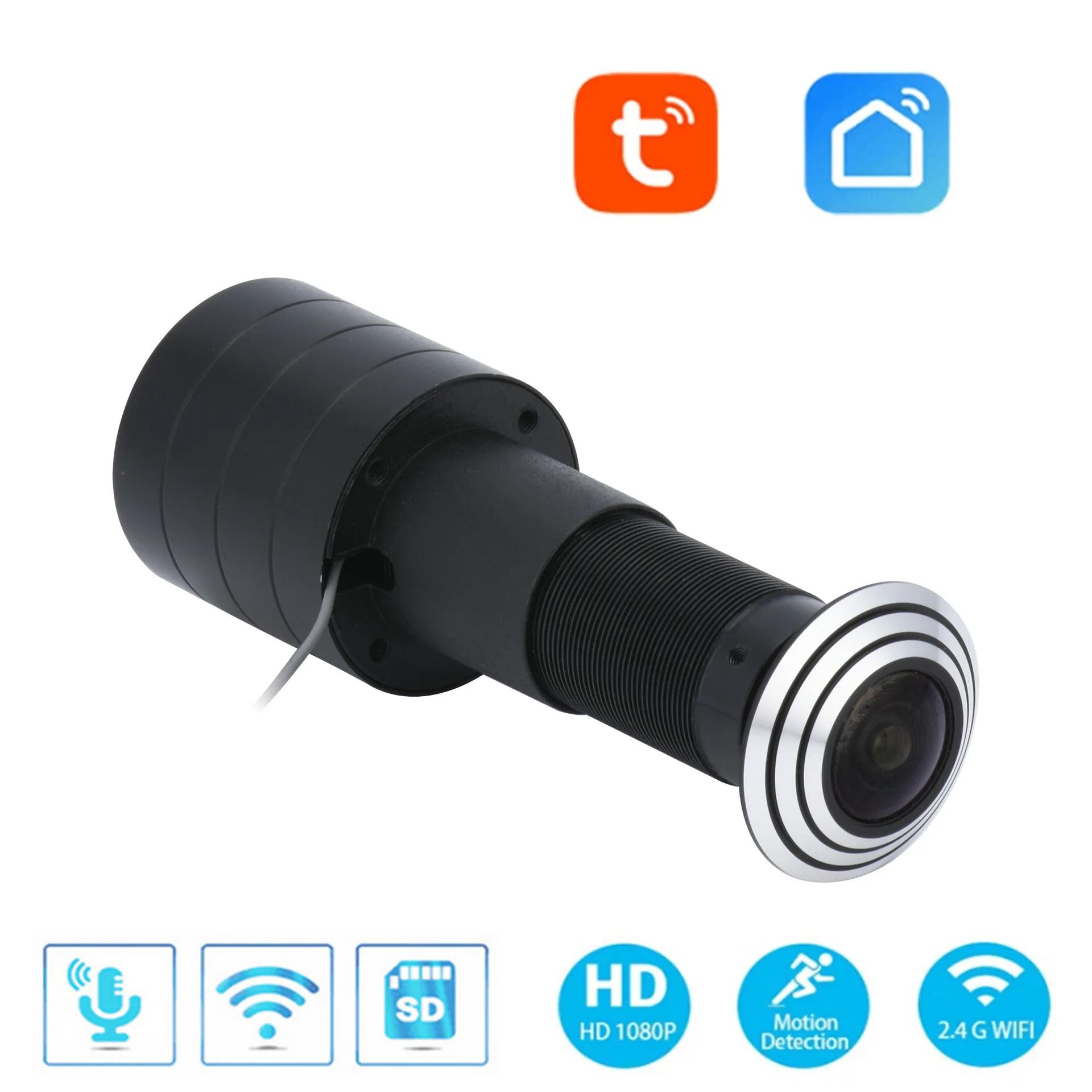 Дверной глазок Smart Tuya Wi-Fi 1080p HD камера для наблюдения за хищением скрытая