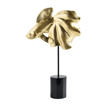 

Nordic Black Base Goldfish Decoration Ins Light Luxury Style Decoration Creative Golden Bedroom Porch Cabinet Crafts