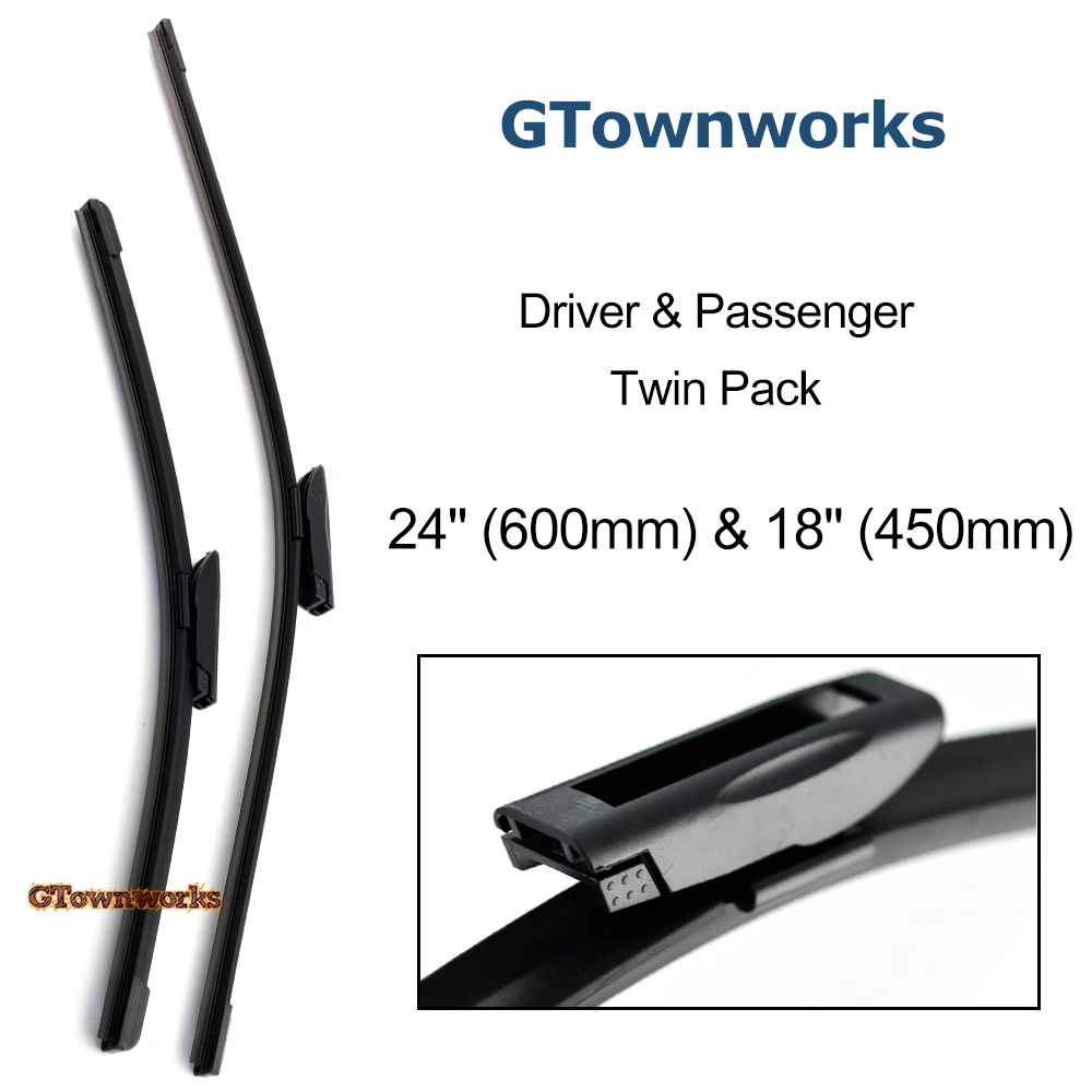 

Wiper Blades For Renault Megane Saloon 2006 2007 2008 2009 Bayonet Type Arm Windshield Rubber Wipers 24'' 18''