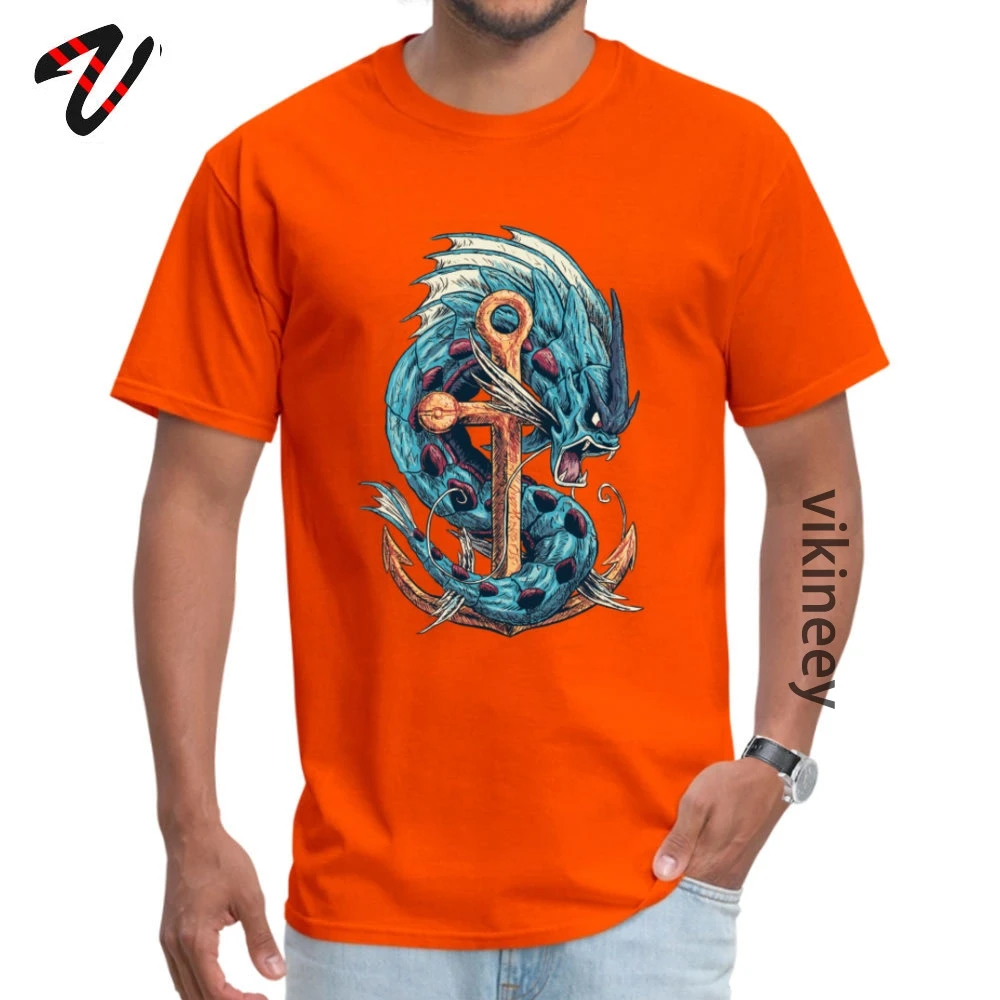 Tops T Shirt Anchor_monster_ Clothing Shirt Summer Family Casual Short Sleeve 100% Cotton O-Neck Adult Top T-shirts Casual Anchor_monster_3957 orange