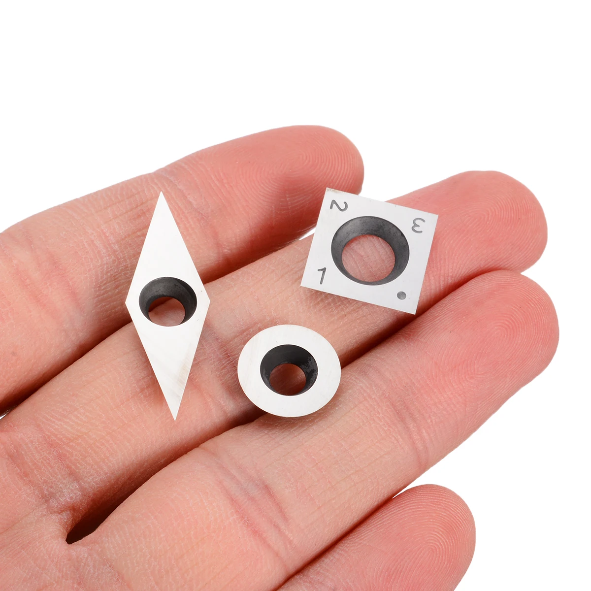 3pcs Tungsten Carbide Inserts Set Wood Turning Working Lathe Cutter 94.5HRA Blades for General Purpose Wood Chipboard,