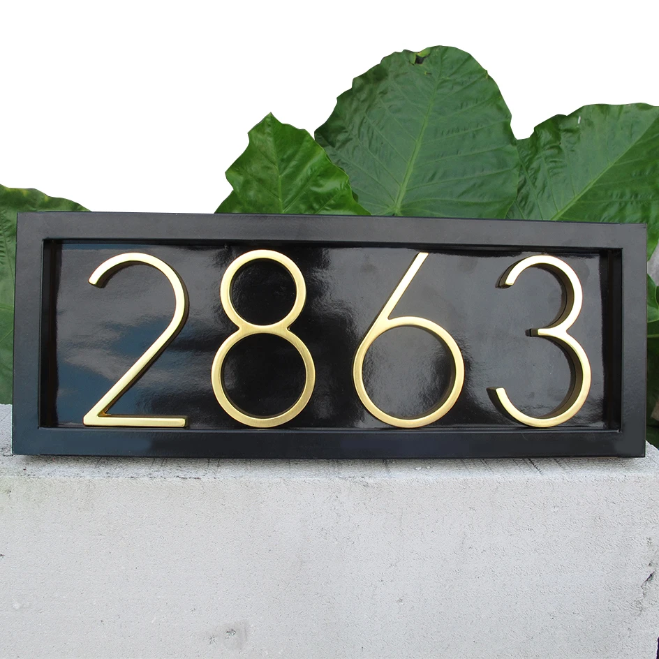 5 в золотой современный дом номер бронзовые цифры на двери гостиничных номеров, домов, квартир номер наружного адрес табличка из цинкового сплава, цинковый сплав номер для умного дома адрес знак#0-9