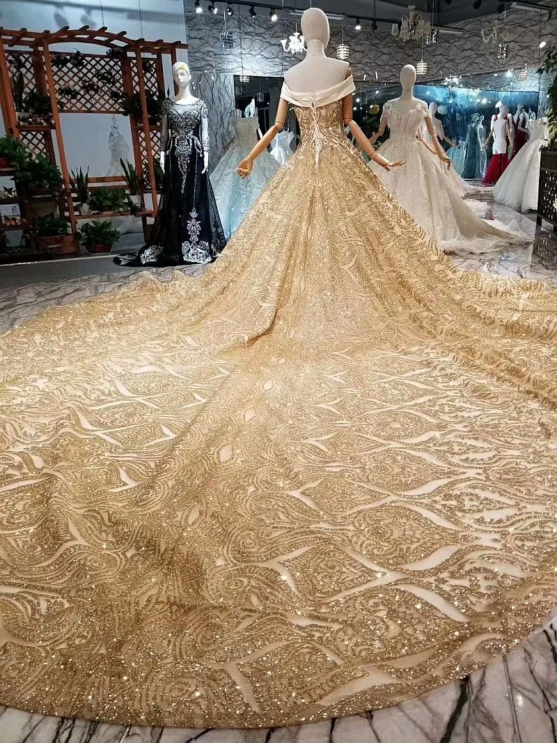 Винтажное свадебное платье с открытыми плечами и блестками, Элегантное свадебное платье трапециевидной формы с королевским шлейфом на шнуровке, Vestidos De Novia Boda