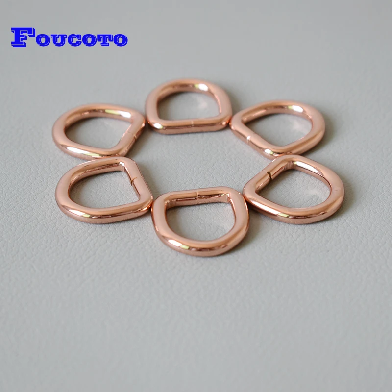 

20Pcs/Lot Non Welded Metal Flat D Dee Rings D-rings15mm For Leather Bags Metal Crafts Pet Collars Diy Dog Collar Accessories