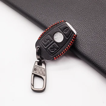 

Soft texture leather car key cover keychain case for Mercedes benz CLS CLA GL R SLK AMG A B C S class Remote holder accessories