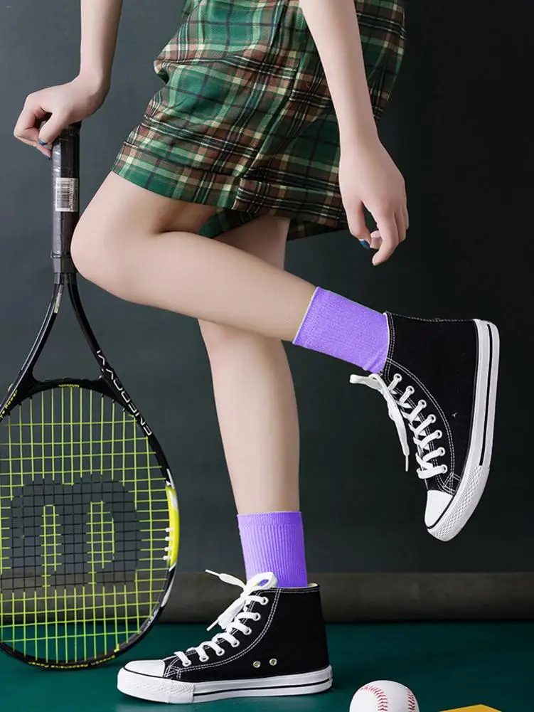 Флуоресцентные цветные ворсовые Носки Модные хлопковые вертикальные бар дышащие эластичные спортивные детские носки skarpetki dla dzieci