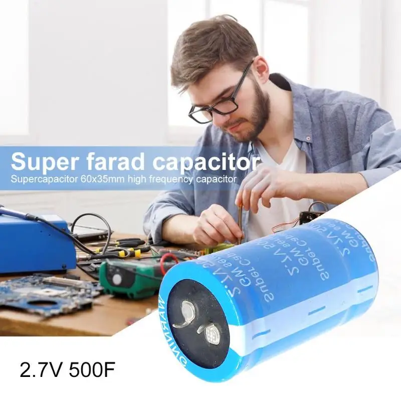 2,7 V 500F 60x35 мм ESR электролитический фарадный конденсатор с алюминиевой крышкой, электронный Компоненты