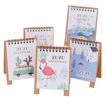 

Hand Drawing 2020 Fresh Cartoon Mini Flamingo Desktop Paper Calendar Dual Daily Scheduler Table Planner Yearly Agenda Organizer