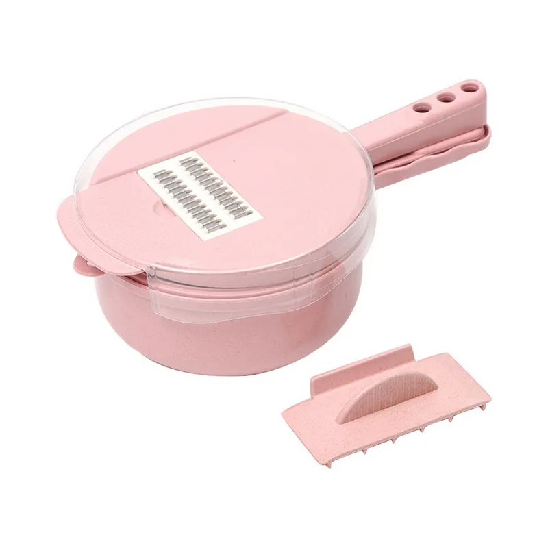 pink 9в1 многофункциональный легкий измельчитель еды ножи для резки ломтиками, кухонные инструменты морковь нож для чистки картофеля ручная лукорезка - Цвет: pink