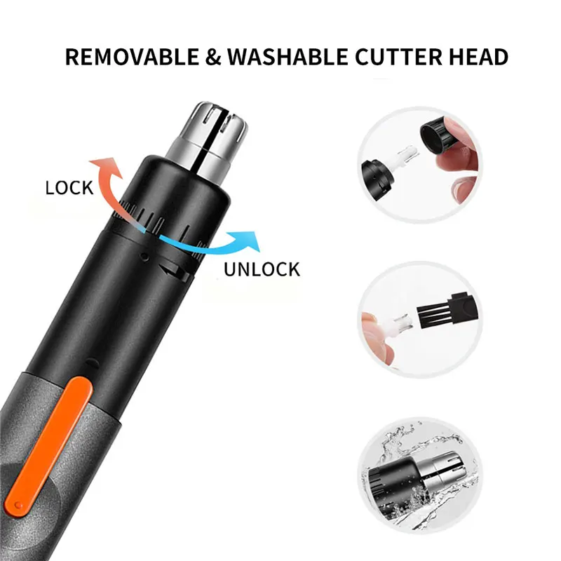 Nose Trimmer Mini Epilator for Nose & Ear Hair with USB Fast Charging Painless Dual-Edge Mute Motor Portable Electric Trimmer 4