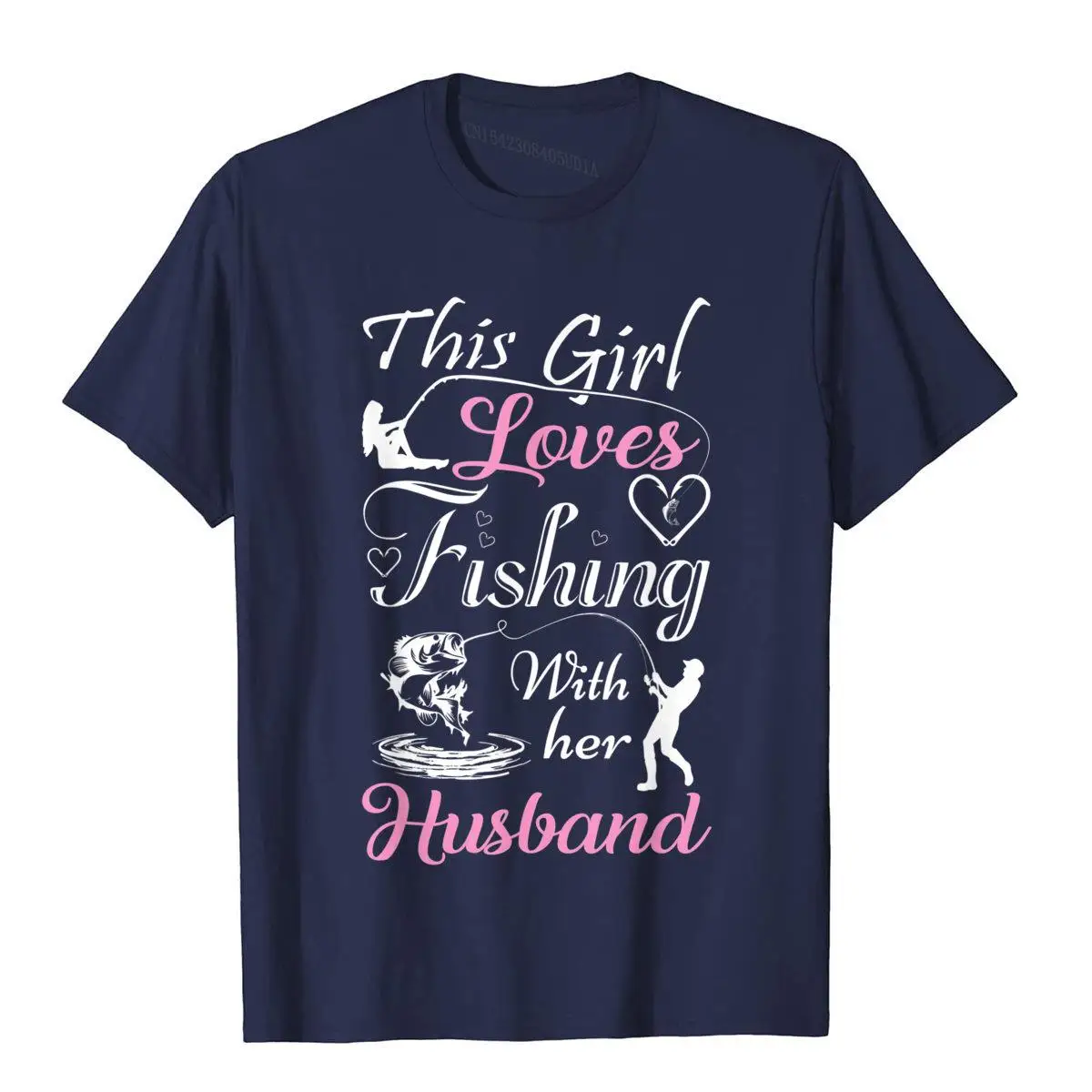 This Girl Loves Fishing With Her Husband Funny T Shirts__B13776navy