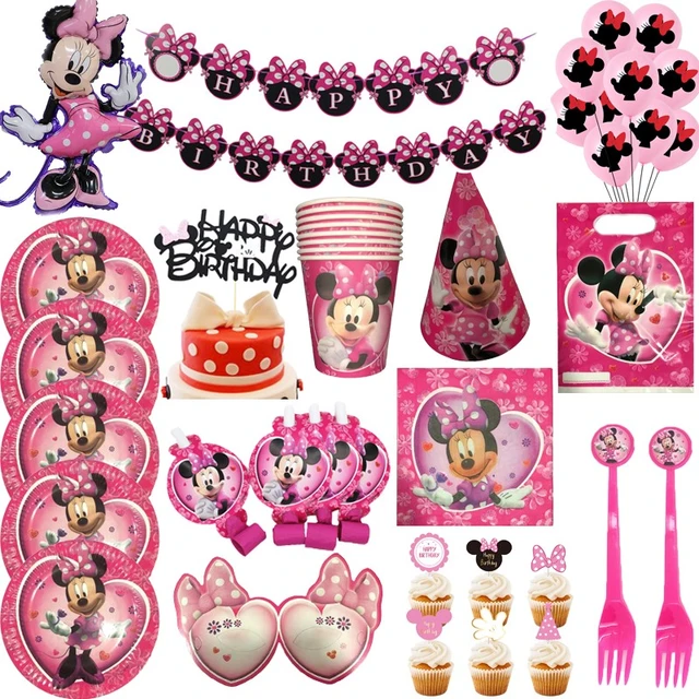 Minnie Mouse Birthday Decorations Tableware Set Party Supplies