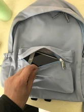 SEETIC-mochila sencilla de nailon para mujer, morral escolar informal, de viaje, resistente al agua, Color sólido